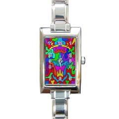 Unique Colorful Design Rectangle Italian Charm Watch by gasi