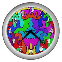 Unique Colorful Design Wall Clock (silver) by gasi