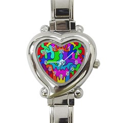 Unique Colorful Design Heart Italian Charm Watch by gasi