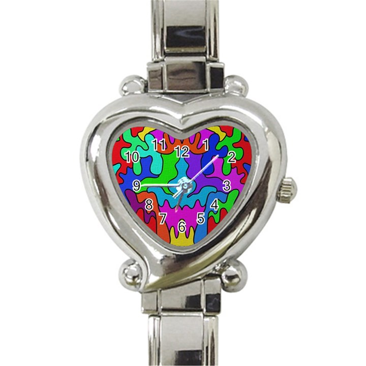 Unique Colorful Design Heart Italian Charm Watch