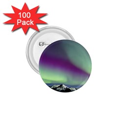 Aurora Stars Sky Mountains Snow Aurora Borealis 1 75  Buttons (100 Pack)  by Uceng