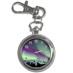 Aurora Stars Sky Mountains Snow Aurora Borealis Key Chain Watches by Uceng