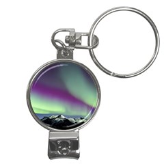 Aurora Stars Sky Mountains Snow Aurora Borealis Nail Clippers Key Chain by Uceng