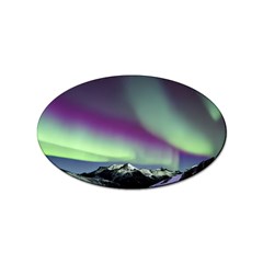 Aurora Stars Sky Mountains Snow Aurora Borealis Sticker Oval (10 Pack) by Uceng