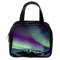 Aurora Stars Sky Mountains Snow Aurora Borealis Classic Handbag (one Side) by Uceng