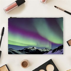 Aurora Stars Sky Mountains Snow Aurora Borealis Cosmetic Bag (large)