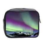 Aurora Stars Sky Mountains Snow Aurora Borealis Mini Toiletries Bag (Two Sides) Back