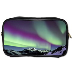 Aurora Stars Sky Mountains Snow Aurora Borealis Toiletries Bag (two Sides) by Uceng