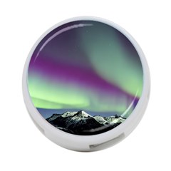 Aurora Stars Sky Mountains Snow Aurora Borealis 4-port Usb Hub (two Sides)