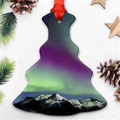 Aurora Stars Sky Mountains Snow Aurora Borealis Ornament (christmas Tree)  by Uceng