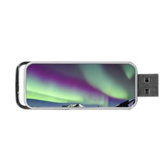 Aurora Stars Sky Mountains Snow Aurora Borealis Portable Usb Flash (one Side) by Uceng