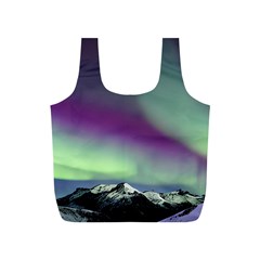 Aurora Stars Sky Mountains Snow Aurora Borealis Full Print Recycle Bag (s) by Uceng