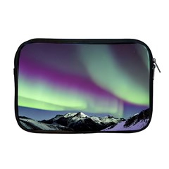 Aurora Stars Sky Mountains Snow Aurora Borealis Apple Macbook Pro 17  Zipper Case by Uceng