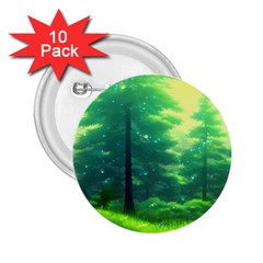 Anime Forrest Nature Fantasy Sunset Trees Woods 2 25  Buttons (10 Pack) 