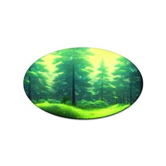 Anime Forrest Nature Fantasy Sunset Trees Woods Sticker (oval) by Uceng