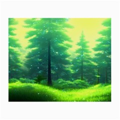 Anime Forrest Nature Fantasy Sunset Trees Woods Small Glasses Cloth by Uceng