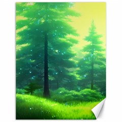 Anime Forrest Nature Fantasy Sunset Trees Woods Canvas 18  X 24  by Uceng