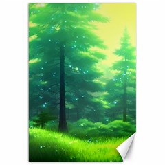 Anime Forrest Nature Fantasy Sunset Trees Woods Canvas 20  X 30  by Uceng