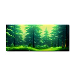 Anime Forrest Nature Fantasy Sunset Trees Woods Hand Towel by Uceng