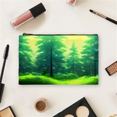 Anime Forrest Nature Fantasy Sunset Trees Woods Cosmetic Bag (medium) by Uceng