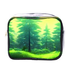 Anime Forrest Nature Fantasy Sunset Trees Woods Mini Toiletries Bag (one Side) by Uceng