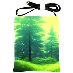 Anime Forrest Nature Fantasy Sunset Trees Woods Shoulder Sling Bag