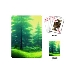 Anime Forrest Nature Fantasy Sunset Trees Woods Playing Cards Single Design (mini)