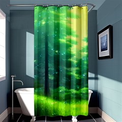 Anime Forrest Nature Fantasy Sunset Trees Woods Shower Curtain 36  X 72  (stall)  by Uceng