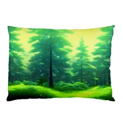 Anime Forrest Nature Fantasy Sunset Trees Woods Pillow Case (two Sides) by Uceng