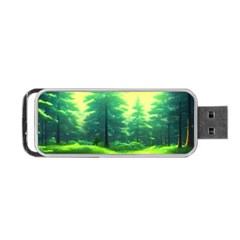 Anime Forrest Nature Fantasy Sunset Trees Woods Portable Usb Flash (one Side) by Uceng