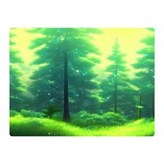 Anime Forrest Nature Fantasy Sunset Trees Woods Double Sided Flano Blanket (mini) by Uceng