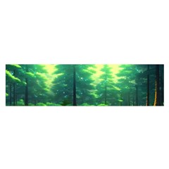 Anime Forrest Nature Fantasy Sunset Trees Woods Oblong Satin Scarf (16  X 60 ) by Uceng