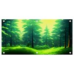 Anime Forrest Nature Fantasy Sunset Trees Woods Banner and Sign 4  x 2  Front