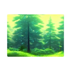 Anime Forrest Nature Fantasy Sunset Trees Woods Flano Blanket (mini)