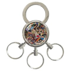 Background Embroidery Pattern Stitches Abstract 3-ring Key Chain