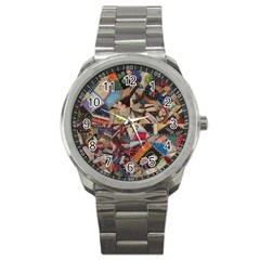 Background Embroidery Pattern Stitches Abstract Sport Metal Watch