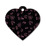 Background Graphic Wallpaper Decor Backdrop Design Art Dog Tag Heart (Two Sides) Front