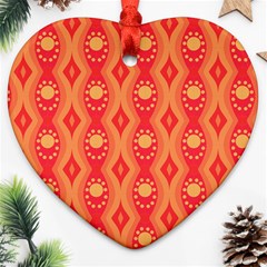 Background Pattern Texture Design Wallpaper Heart Ornament (two Sides)