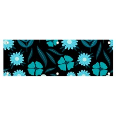 Flower Nature Blue Black Art Pattern Floral Banner And Sign 6  X 2  by Uceng