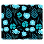 Flower Nature Blue Black Art Pattern Floral Flano Blanket (Small) 50 x40  Blanket Front