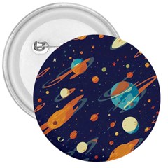 Space Galaxy Planet Universe Stars Night Fantasy 3  Buttons by Uceng