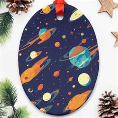 Space Galaxy Planet Universe Stars Night Fantasy Ornament (oval) by Uceng