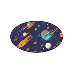 Space Galaxy Planet Universe Stars Night Fantasy Sticker (oval) by Uceng