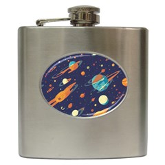 Space Galaxy Planet Universe Stars Night Fantasy Hip Flask (6 Oz)