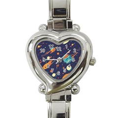 Space Galaxy Planet Universe Stars Night Fantasy Heart Italian Charm Watch by Uceng