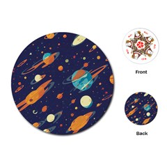 Space Galaxy Planet Universe Stars Night Fantasy Playing Cards Single Design (round) by Uceng