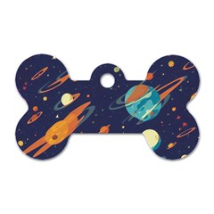 Space Galaxy Planet Universe Stars Night Fantasy Dog Tag Bone (one Side) by Uceng