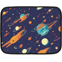 Space Galaxy Planet Universe Stars Night Fantasy Fleece Blanket (mini) by Uceng