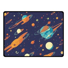 Space Galaxy Planet Universe Stars Night Fantasy Fleece Blanket (small) by Uceng