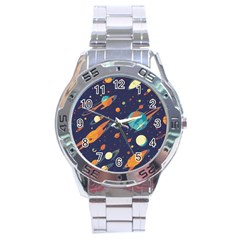 Space Galaxy Planet Universe Stars Night Fantasy Stainless Steel Analogue Watch by Uceng